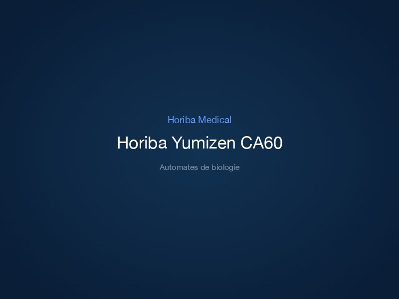 Horiba Yumizen CA60