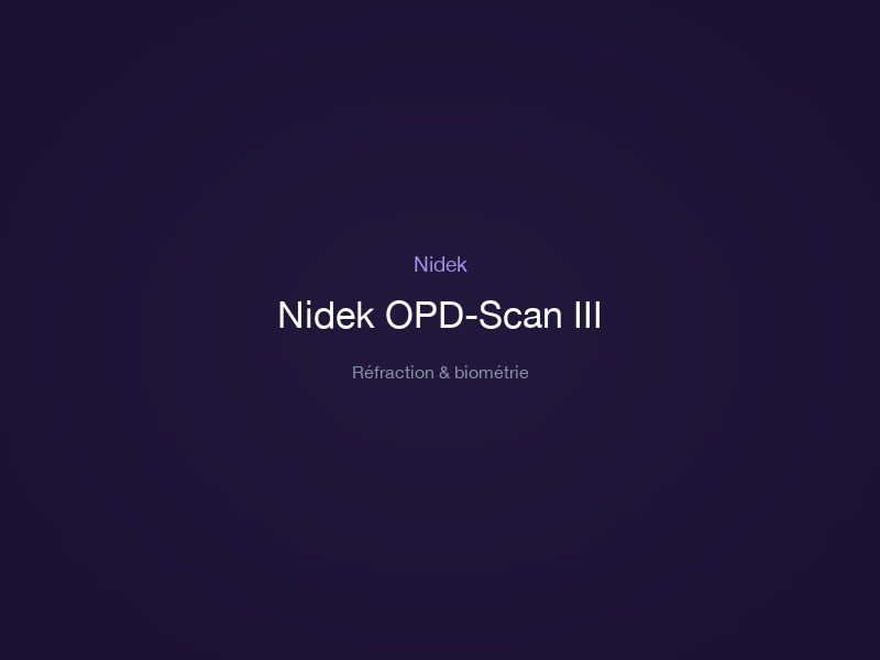 Nidek OPD-Scan III