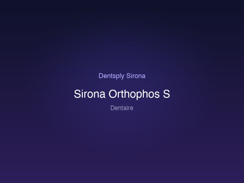 Sirona Orthophos S